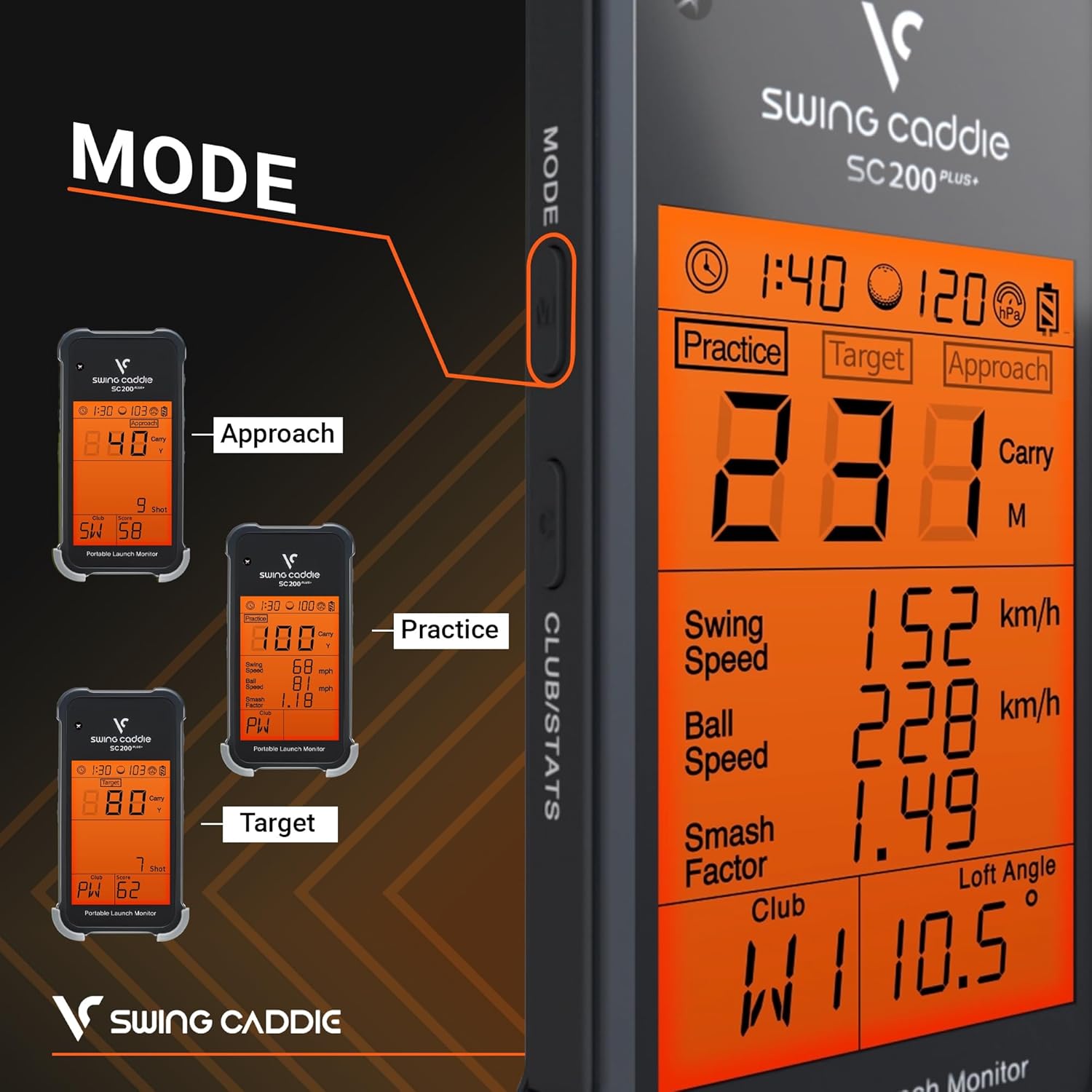 Swing Caddie SC200 PLUS Portable Launch Monitor