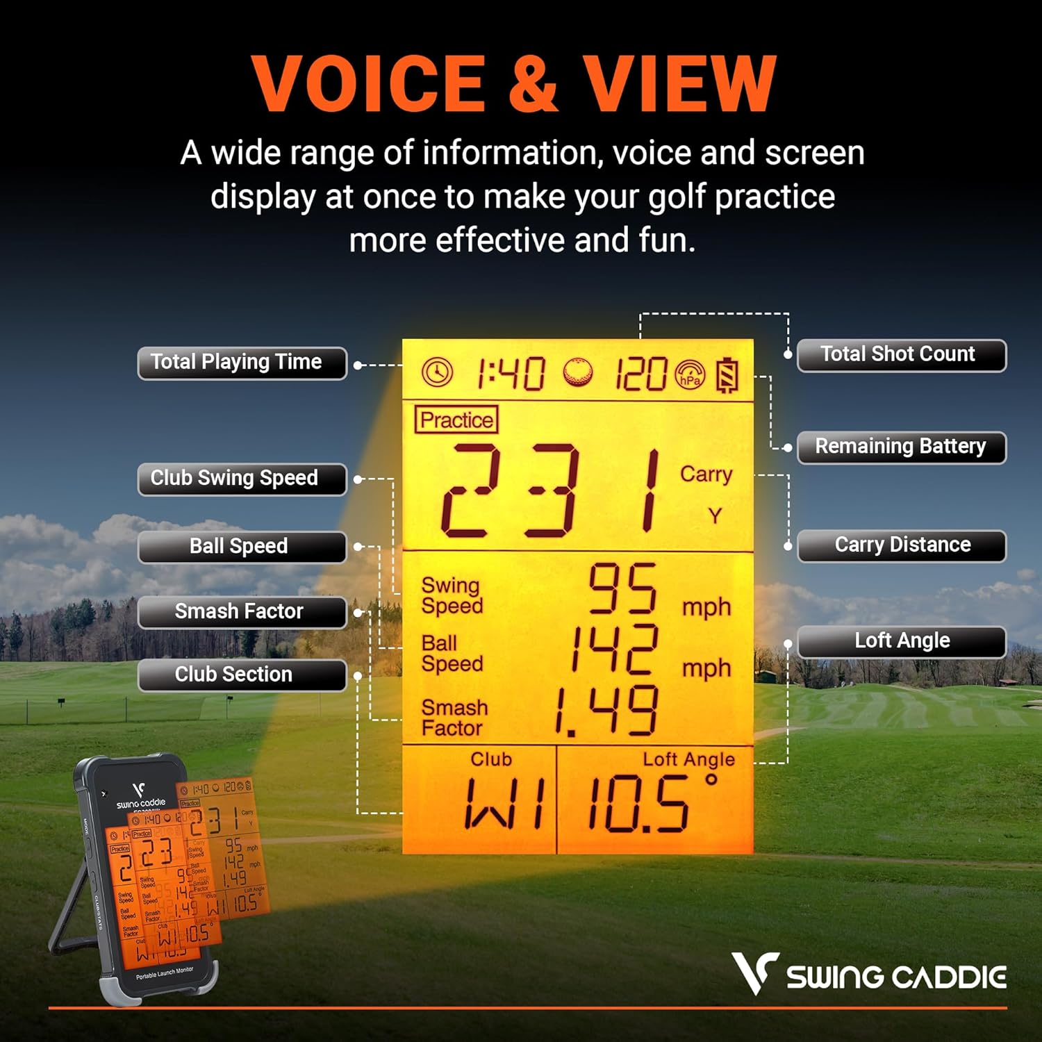 Swing Caddie SC200 PLUS Portable Launch Monitor
