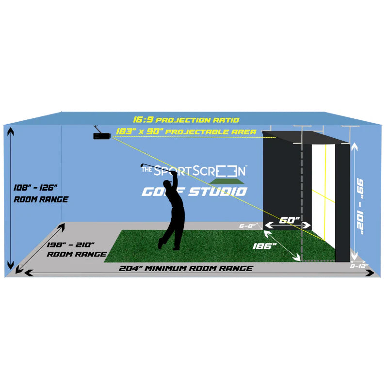 The SportScreen Vanish 16 Golf Simulator Enclosure