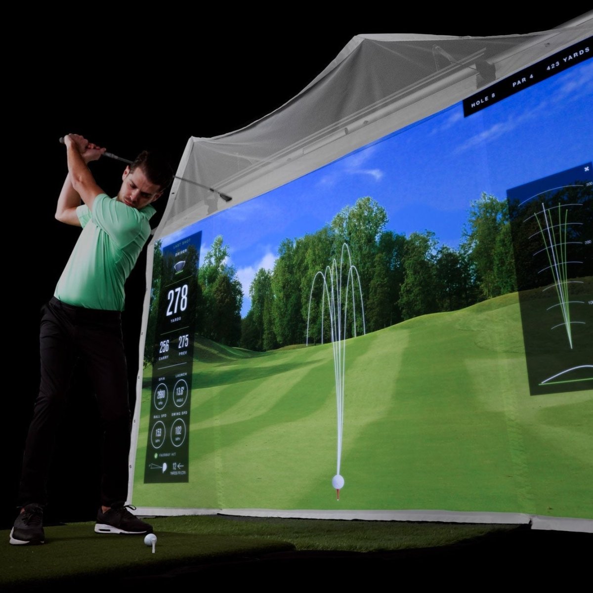 HomeCourse - HomeCourse ProScreen 180 Retractable Golf Simulator Screen - Indoor Golf Source