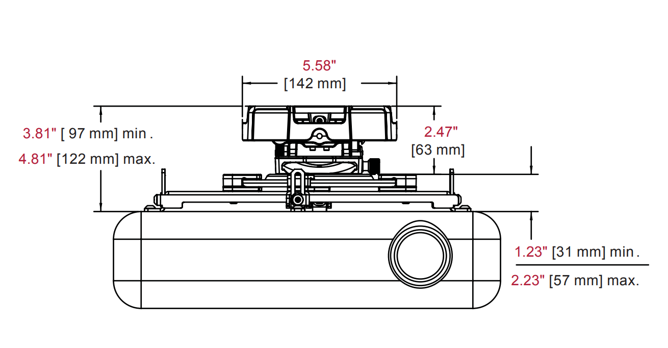 Drop-Mount Projector Ceiling Mounting Kit