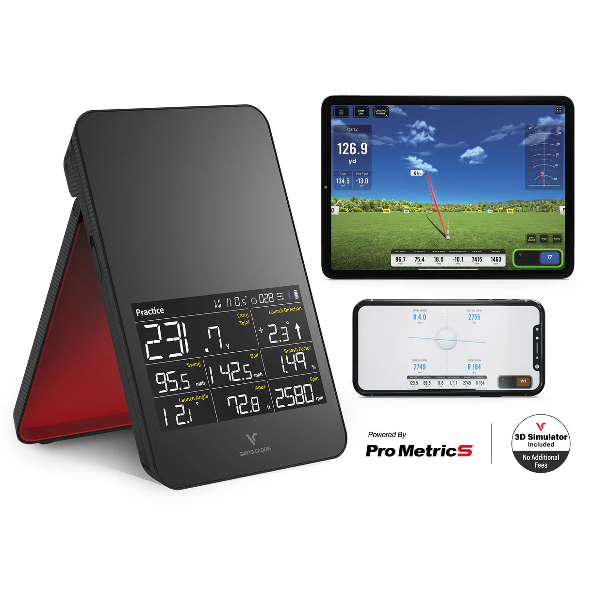 Swing Caddie SC4 PRO 3D Driving Range Simulator + Launch Monitor