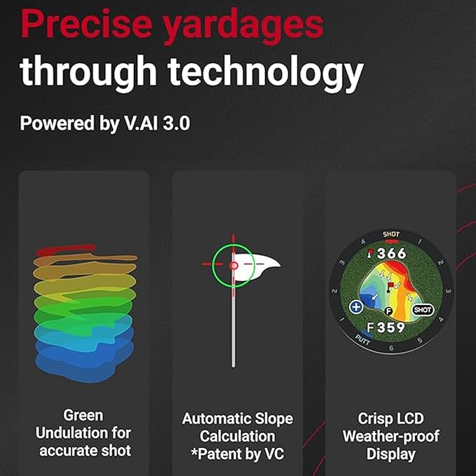 T9 Golf GPS Watch with Green Undulation & Slope